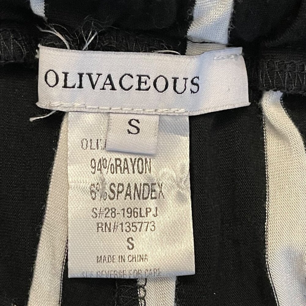 Olivaceous Women's Striped Relaxed Fit Trousers black white  size small - Picture 9 of 12